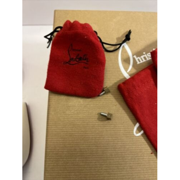 Christian Louboutin Tucsick 100 Gold/White and Neon Pink Heels (Size 6) - Picture 11 of 11